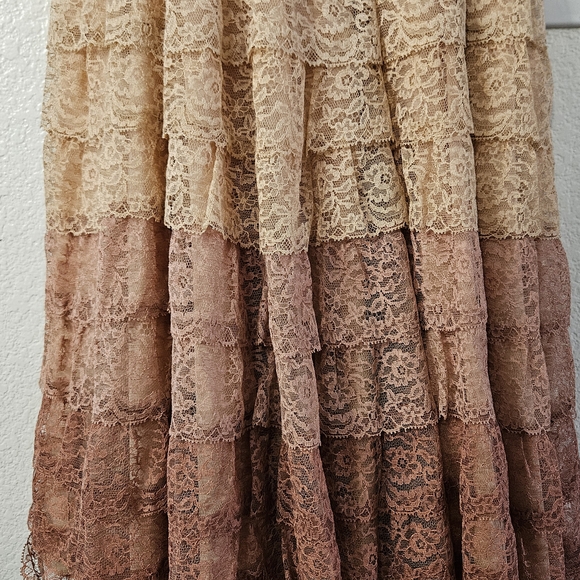 Vintage 1950s Lace Cocktail Dress – Tiered Ombre Party Dress – Size 7 - Picture 5 of 13